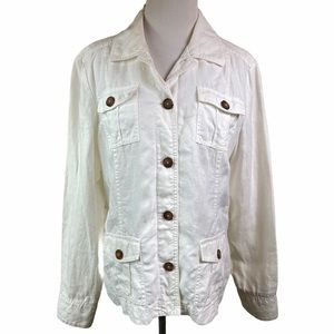 Eddie Bauer 100% Linen Button Down Jacket